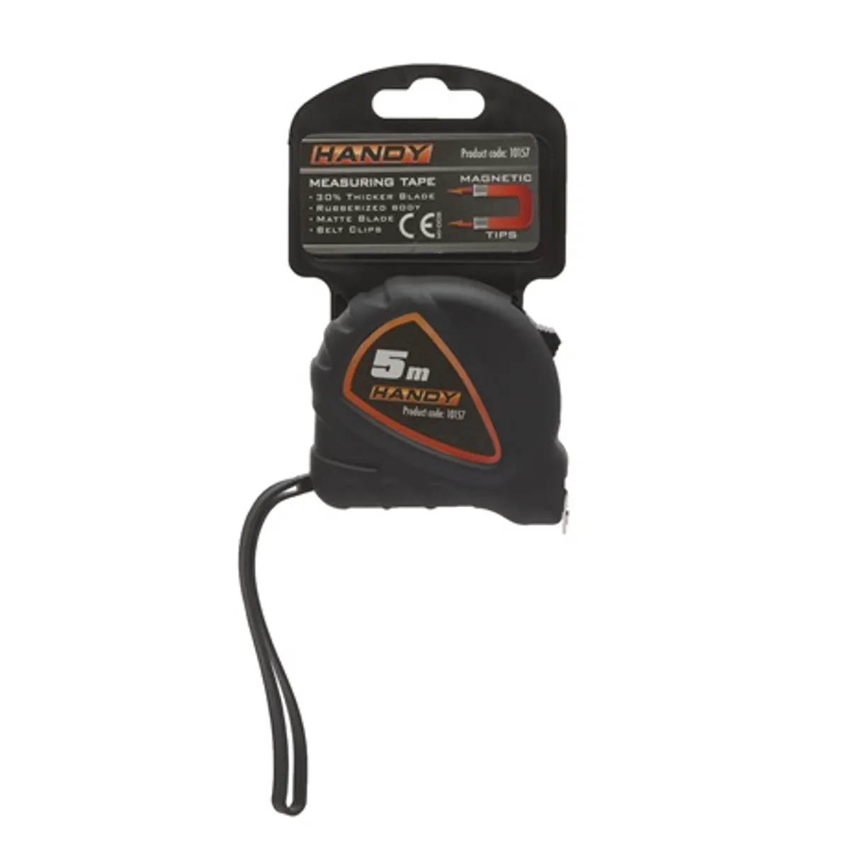 Handy 10157 Mérőszalag 5 m 18 mm II EG Soft Touch borítás Szalag blokkolás funkció Fém szalag véggel Mágnes-tappancsok Övcsipesz Csuklópánt #5