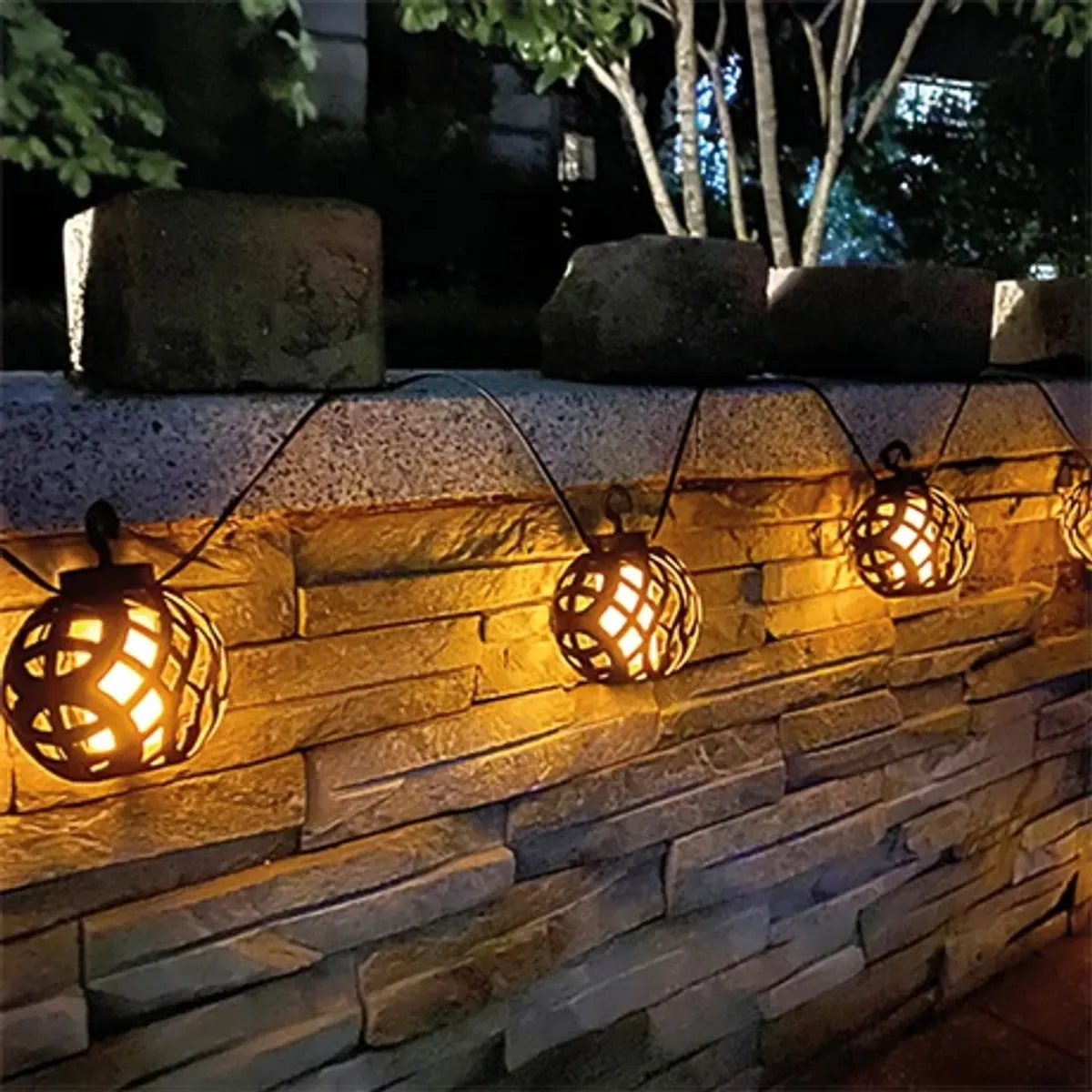 Garden of Eden 11741 Szolár fényfüzér 8 gömb narancssárga LED 10 LED gömbönként 140 cm IP44 automatikus sötétedéskor #3