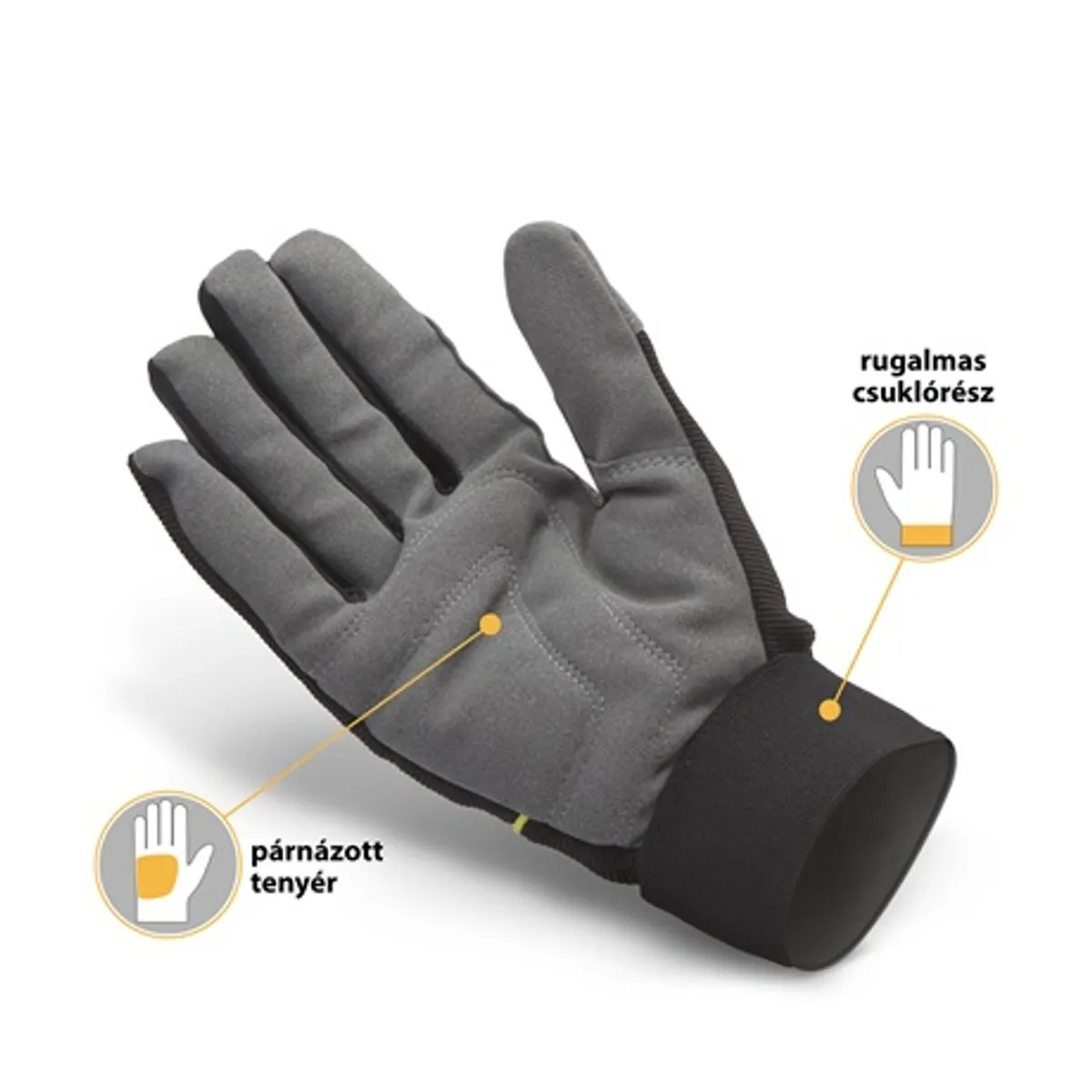 Handy 10268XL Munkavédelmi kesztyű tépőzárral Méret XL Anyag szintetikus 60 százalék, spandex 20 százalék, neoprén 20 százalék EN388 3222 EN420 5 #3