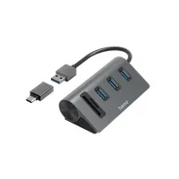 Hama 00200140 USB hub SD microSD olvasó 3 USB portok Type-C OTG alumínium ház Thunderbolt 3 4 kompatibilis USB-n keresztüli tápellátás OS kompatibilis #1