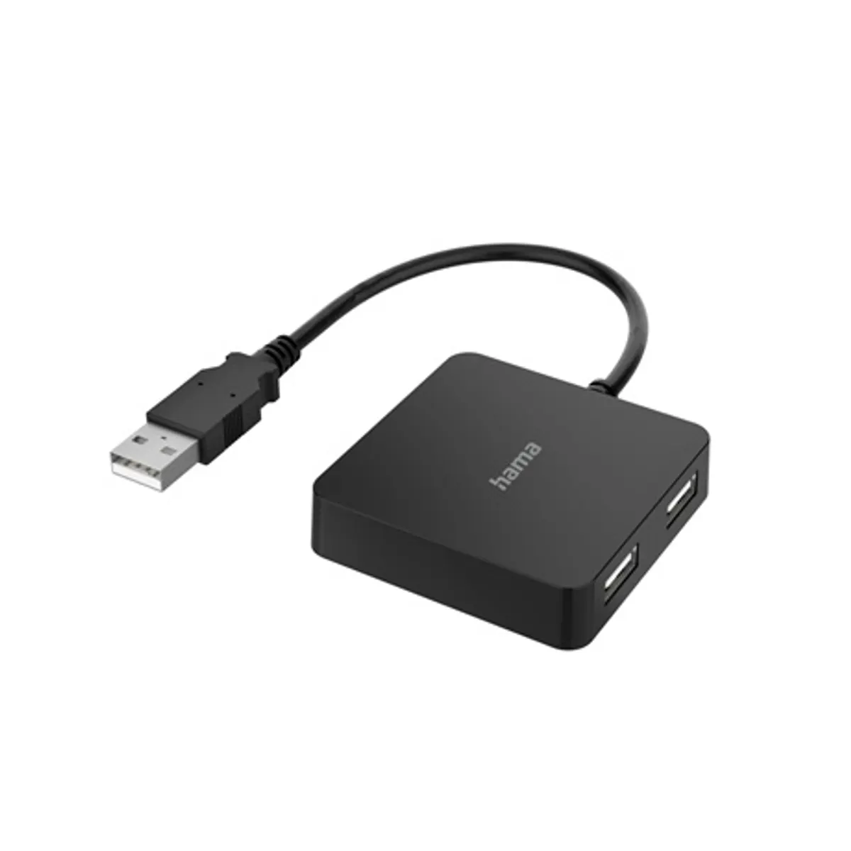 Hama 00200121 4 portos USB hub USB 2.0 beépített csatlakozókábel fekete #1