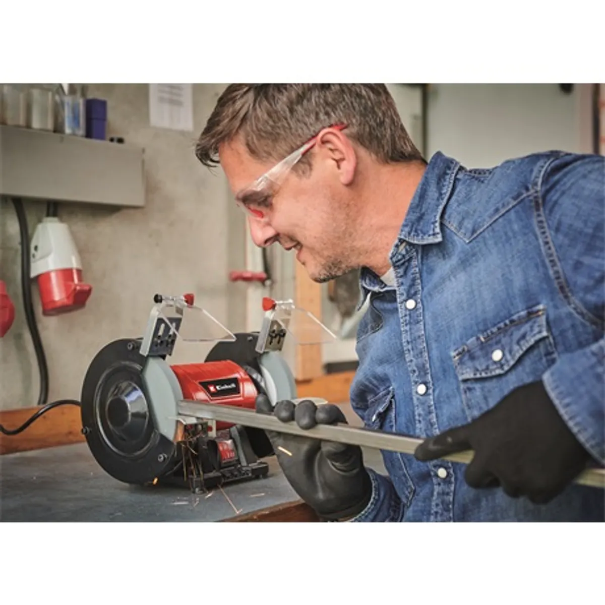 Einhell TC-BG 150 kétkorongos köszörűgép 150 W 2980 min-1 150 mm 12,7 mm K36-K60 mellékelt #6
