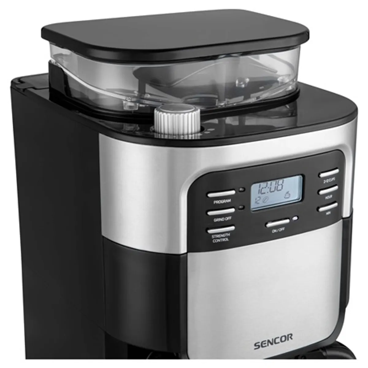 Sencor SCE7000BK filteres darálós kávéfőző 200 g kapacitású kávébab tartály, 1,5 l üvegkancsó, LCD kijelző #7