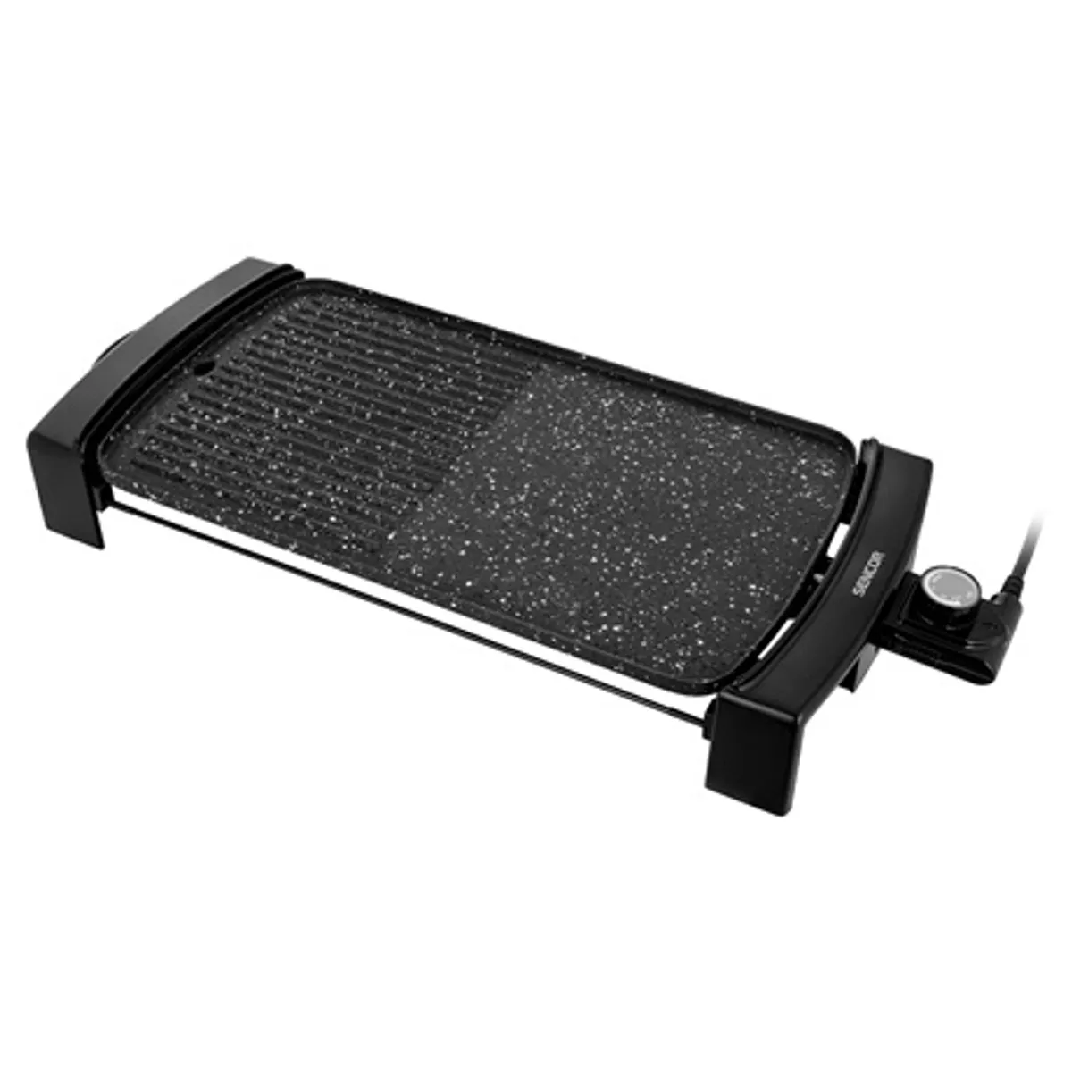 Sencor SBG 104BK grillsütő 2 az 1-ben asztali elektromos 44 x 25 cm 2300 W állítható hőmérséklet csepegtető tálca gránit felület #2