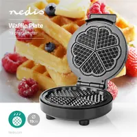 Nedis KAWP100BK gofrisütő szív alakú 19 cm, 1000 W, tapadásmentes bevonat, automatikus hőmérséklet-szabályozás, étel kész jelző, zárrendszer #2