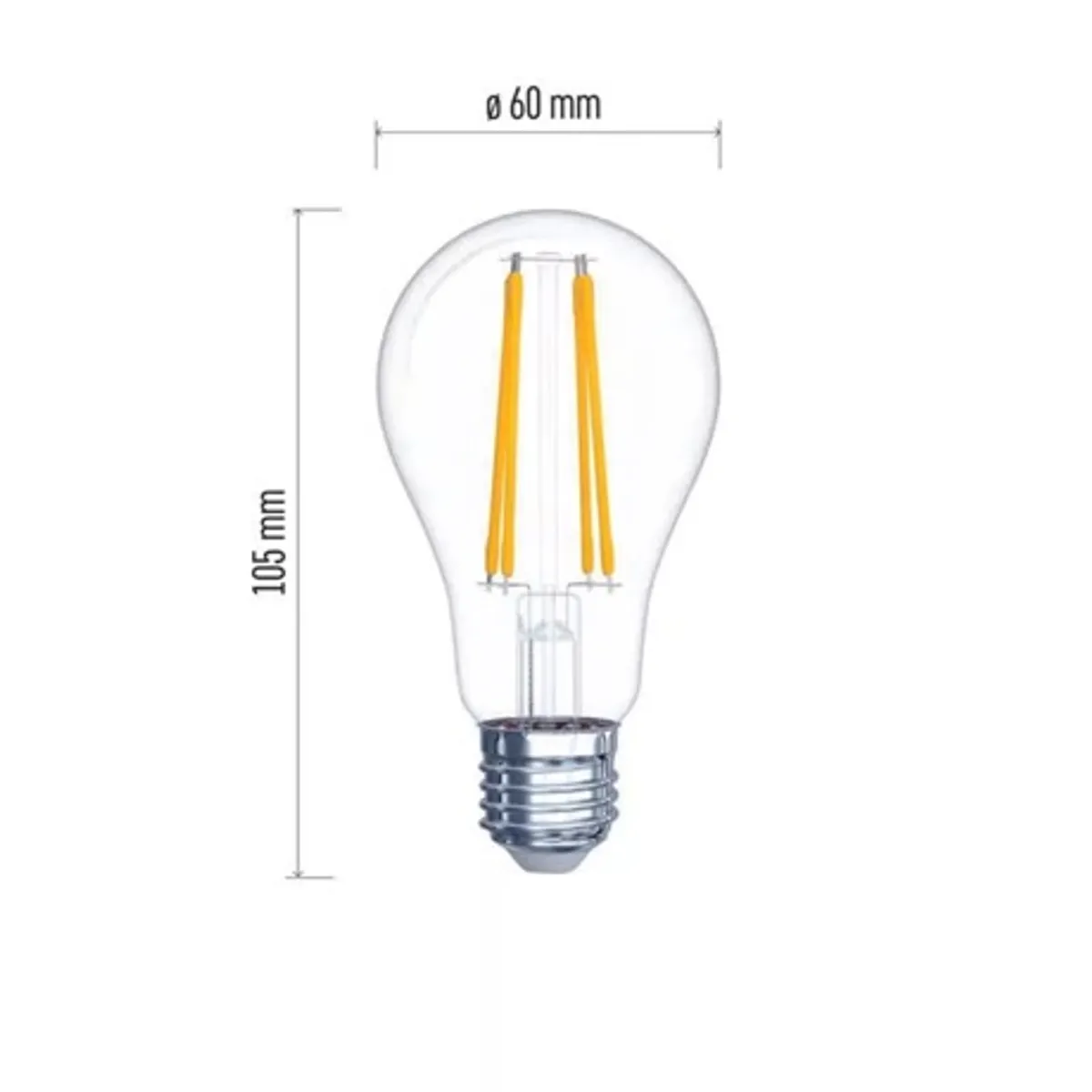 Emos Z74270 Filament LED E27 izzó 8W meleg fehér 2700 K 360 fok 170 lm CRI Ra80 helyettesítő 75 W energiaosztaly A élettartam 25000 h #2