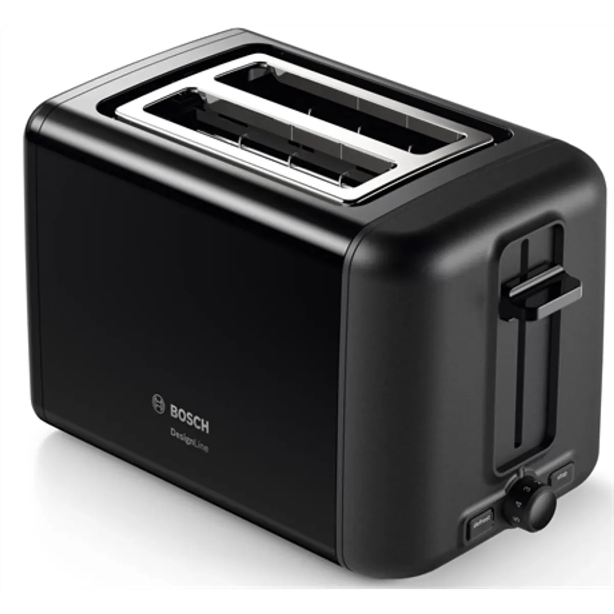 Bosch TAT3P423 DesignLine kenyérpirító 2 szeletes fémház kenyérközpontosítás olvasztás újramelegítés 970 W fekete #1