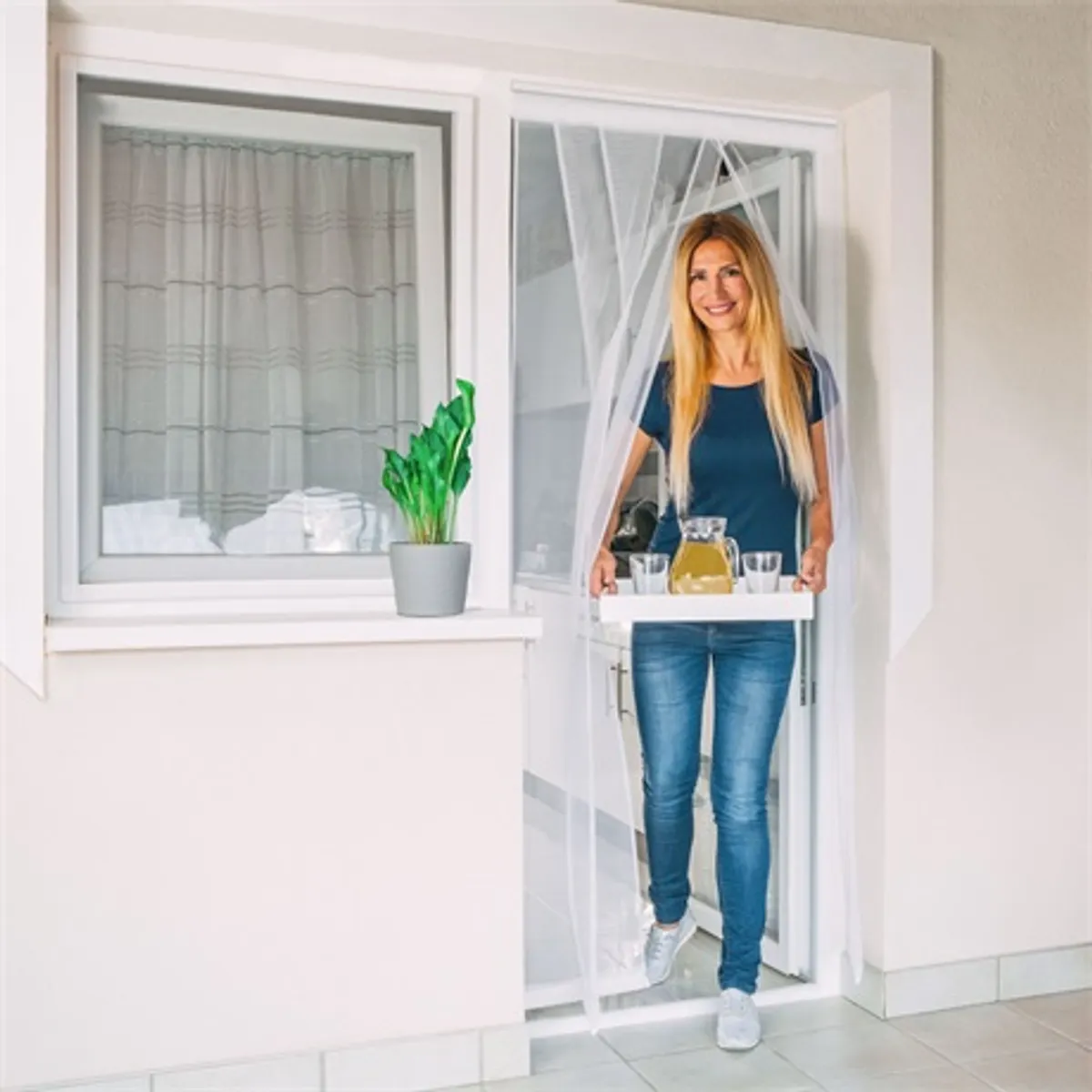 Delight 11608WH szúnyogháló szalag ajtóra fehér 4x28,5x220 cm #1