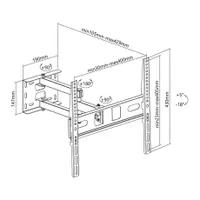 Stell SHO 4600 fali konzol kihúzható 32-55" teherbírás 35 kg dőlés 18 fok elfordítás 90 fok VESA 75x75-400x400 falhoz távolság 10,5-42,9 cm fekete #9