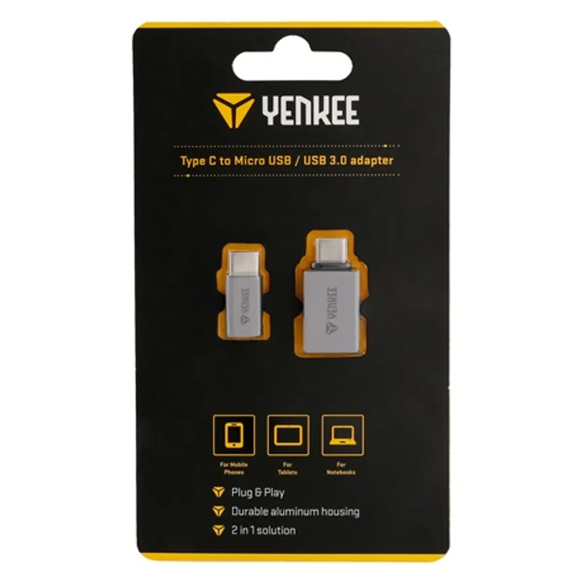 Yenkee YTC 021 USB-C adapter alumínium ház 2 darab szürke #3