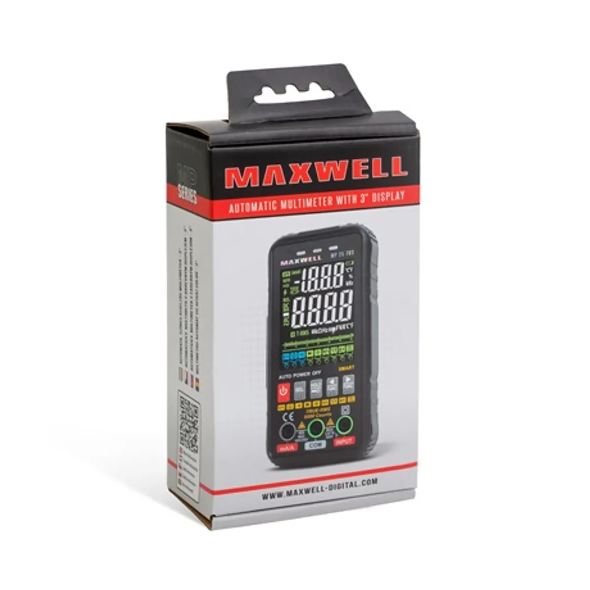 Maxwell-Digital 25703 Digitális multiméter 3" LCD Automatikus mérés NCV feszültség detektálás Hőmérsékletmérés Munkalámpa LED visszajelzés #5