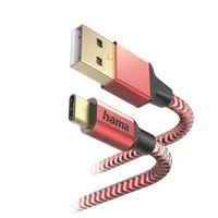 Hama 00201559 FIC E3 USB Type-C Reflective 1,5 m piros árnyékolt adatkábel USB 2.0