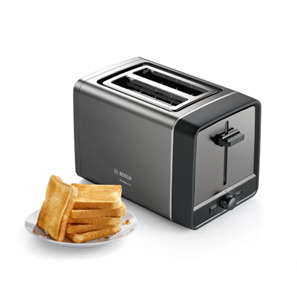 Bosch TAT5P425 DesignLine kenyérpirító 2-szeletes 970 W antracit kenyérközpontosítás olvasztás újramelegítés #2