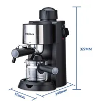 Orion OCM-2025B kávéfőző presszó 4 csésze 240 ml nagynyomású tartály szelep tejhabosító cső váltókapcsoló üvegkancsó szintjelző #2