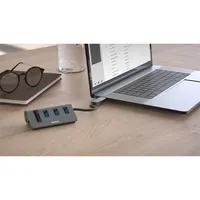 Hama 00200140 USB hub SD microSD olvasó 3 USB portok Type-C OTG alumínium ház Thunderbolt 3 4 kompatibilis USB-n keresztüli tápellátás OS kompatibilis #3