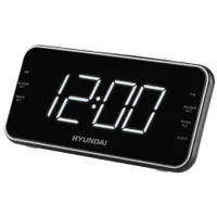 Hyundai RAC521PLLBCH rádiós ébresztőóra fekete 47 mm kijelző, DIMMER, FM és AM tuner, duál ébresztés, Sleep funkció, USB töltőport 5V 1,5A, AUX bemenet