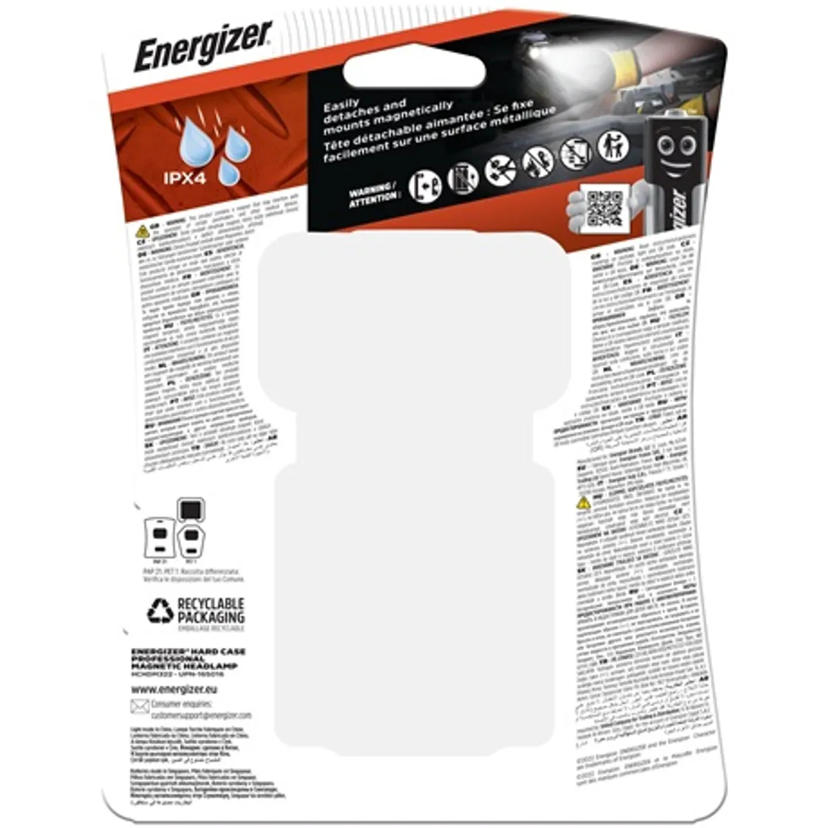 Energizer HARD CASE PRO MÁGNESES Fejlámpa 400 lumen 7 m fénysugár Mágneses rögzítés Forgatható levehető fénymodul Levehető fejpánt Ütésálló ABS #2