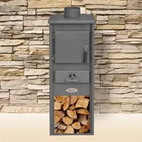 Blist EKONOMIK LM N Kandalló szabadonálló sötét szürke acél samott burkolat külső 330x365x940 mm lángtér 290x300x375 mm füstcső átmérő 120 mm #3