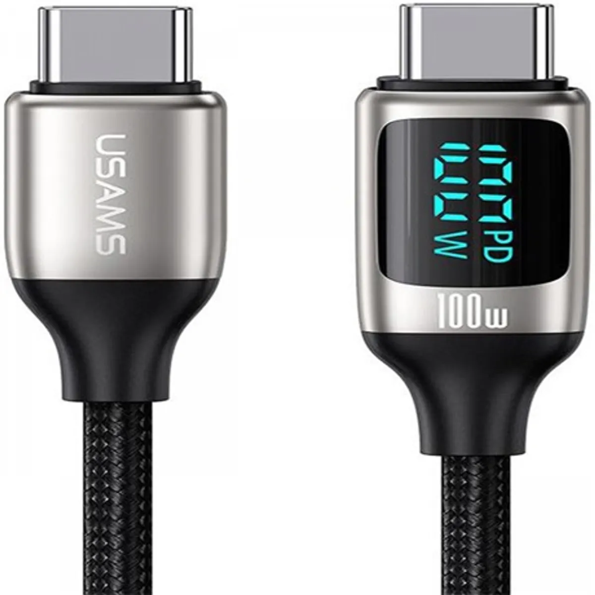 Usams SJ546USB01 Type-C to Type-C PD 100W kábel 1,2 m LCD kijelzővel #1