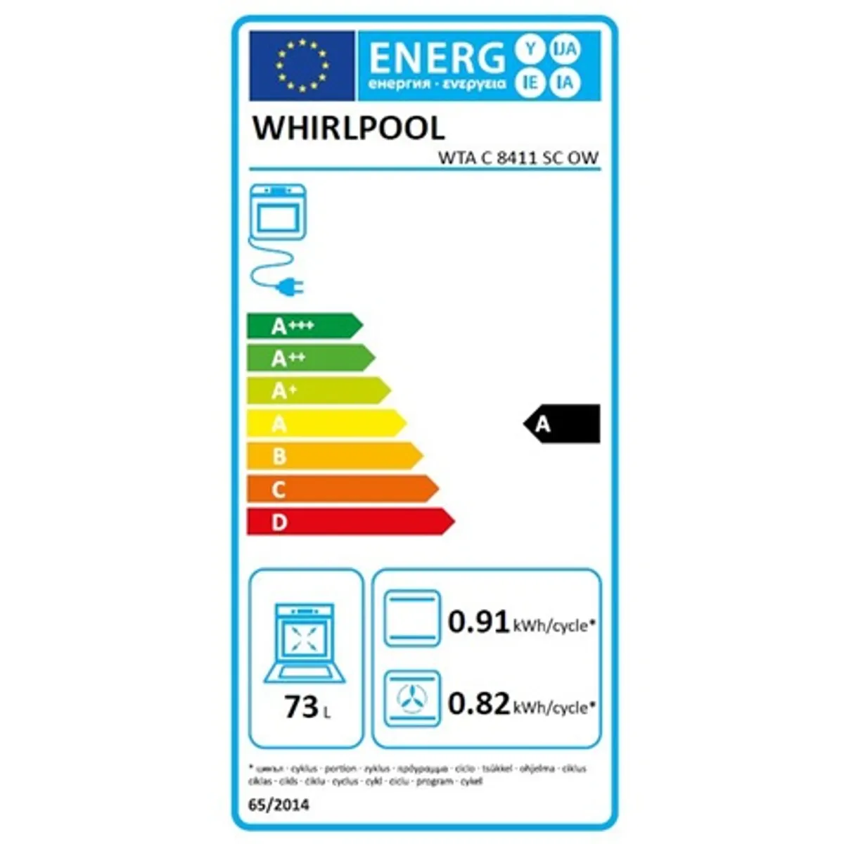 Whirlpool WTA C 8411 SC OW beépíthető sütő 73 l A energiaosztály 2450 W grill #5