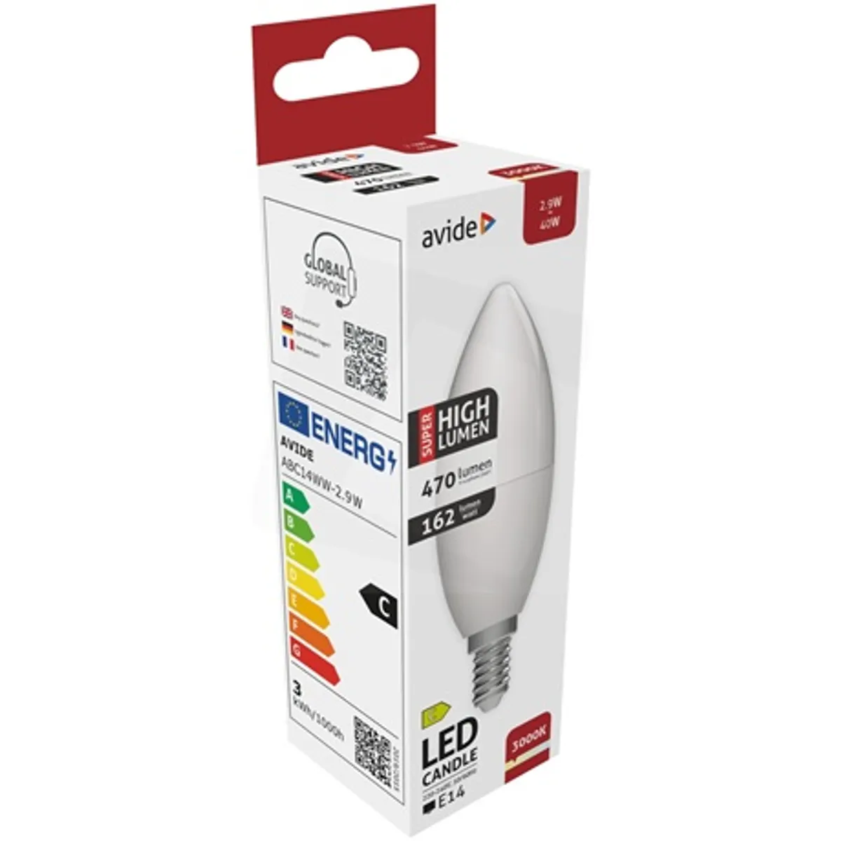 Avide ABC14WW-2.9W LED gyertya E14 470 lm 3000K 240 fok IP20 #3