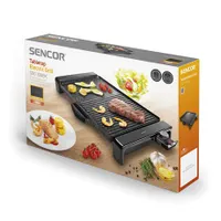 Sencor SBG 108BK asztali grill 2 grillsütőfelület, 47x31 cm, 100-220 C, 2300 W, tapadásmentes, kivehető olajtálca, hőszigetelt fogantyú #10