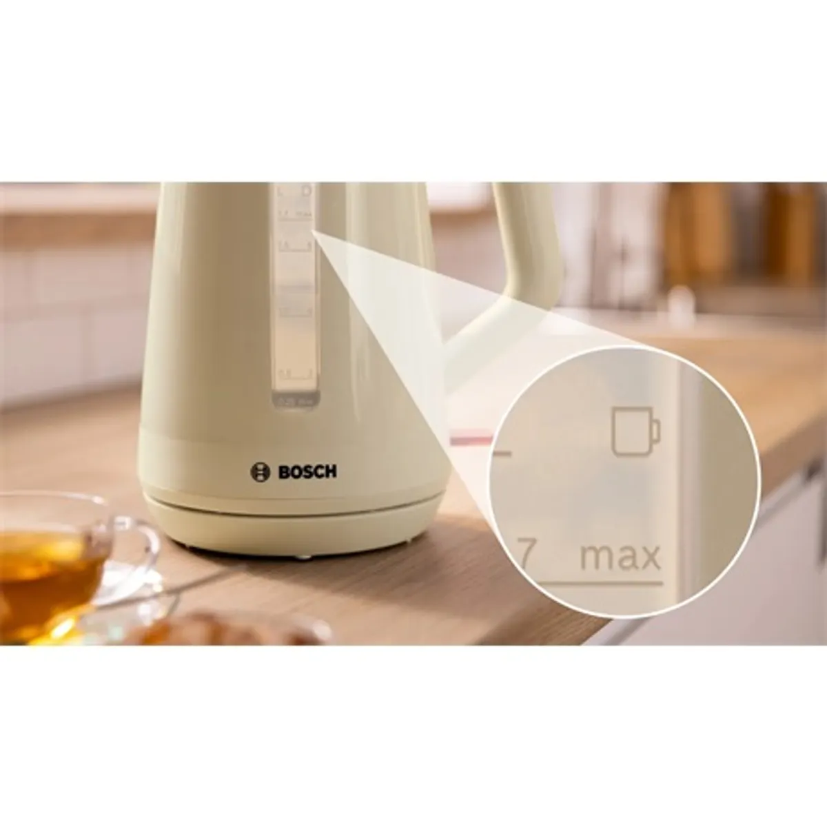 Bosch TWK1M127 DesignLine 1,7 L 2400 W bézs egykezes nyitás automatikus kikapcsolás vízkőszűrő #3