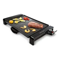 Sencor SBG106BK Grill asztali 2 felület bordázott és sima tapadásmentes 350 ml olajlecsöpögtető 2300 W 100-220 C melegen tartó funkció 60 C