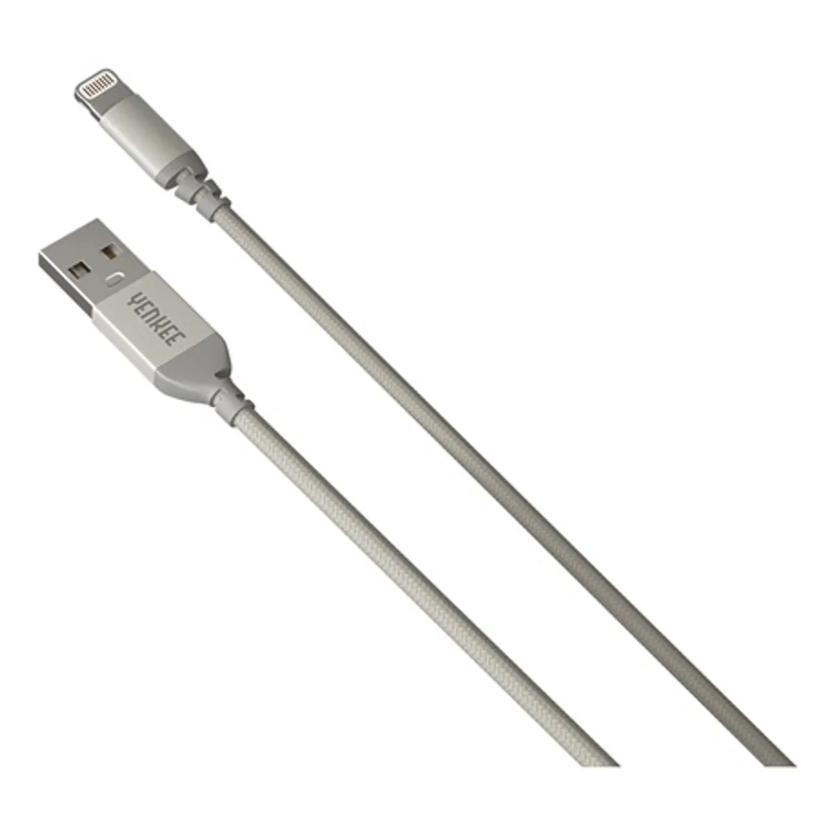 Yenkee YCU 612 SR Töltő- és adatkábel USB Lightning ezüst 2,0 m MFI szövött borítás alumínium csatlakozók 480 Mbps 2,4 A #1