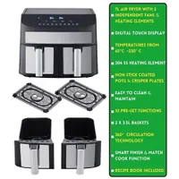 Kochwerk 12549 duplakamrás forrólevegős sütő 2x3,5 L 2400 W 10 program #4