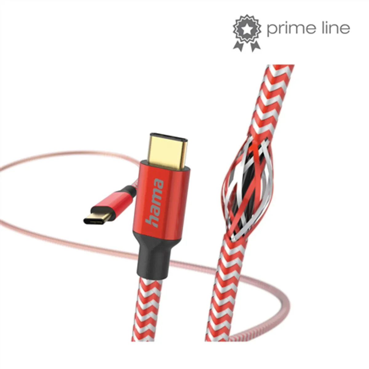 Hama 00201560 Adatkábel Type-C Type-C 1,5 m piros aranyozott dugasz árnyékolt nylon burkolat alumínium ház USB 2.0 20 V 3 A #1