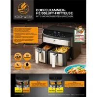 Kochwerk 12549 duplakamrás forrólevegős sütő 2x3,5 L 2400 W 10 program #5