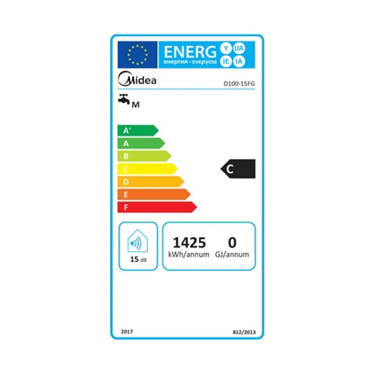 Midea D100-15FG vízmelegítő 100 liter 1500W IPX4 falra szerelhető mechanikus tekerőgombos vezérlés #4