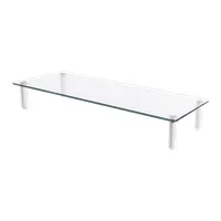 Stell SOS 5010 monitor állvány üveg edzett 5 mm, szerszám nélküli összeszerelés, csúszásgátló alátétek, teherbírás 20 kg, acél és üveg #1