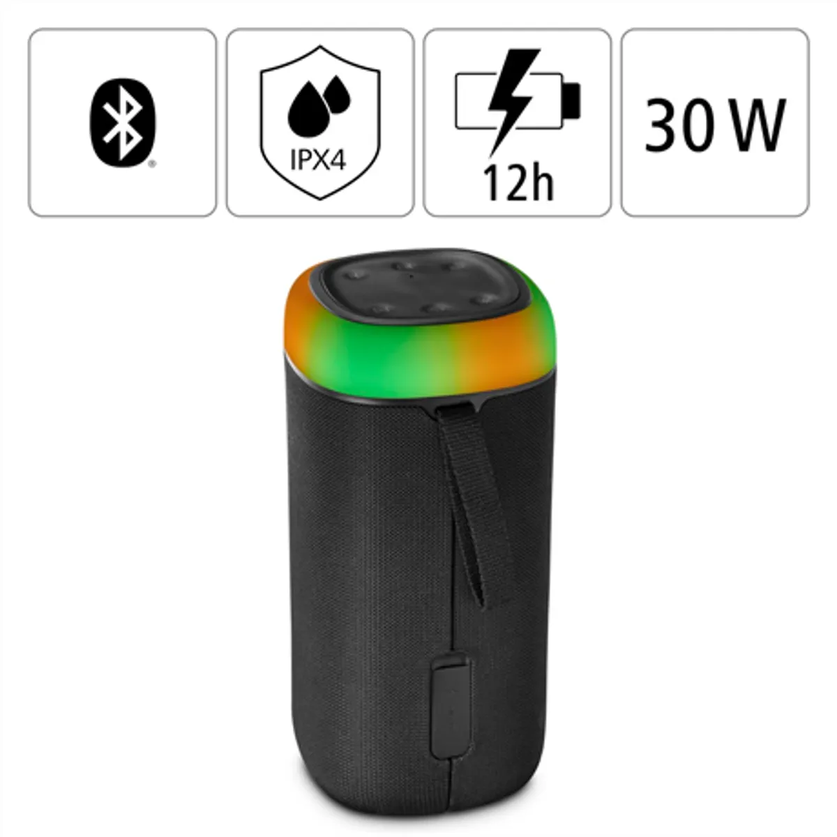 Hama 00188228 Shine 2.0 30W sztereó Bluetooth 5.0 RGB LED IPX4 12 órás üzemidő AUX bemenet #3