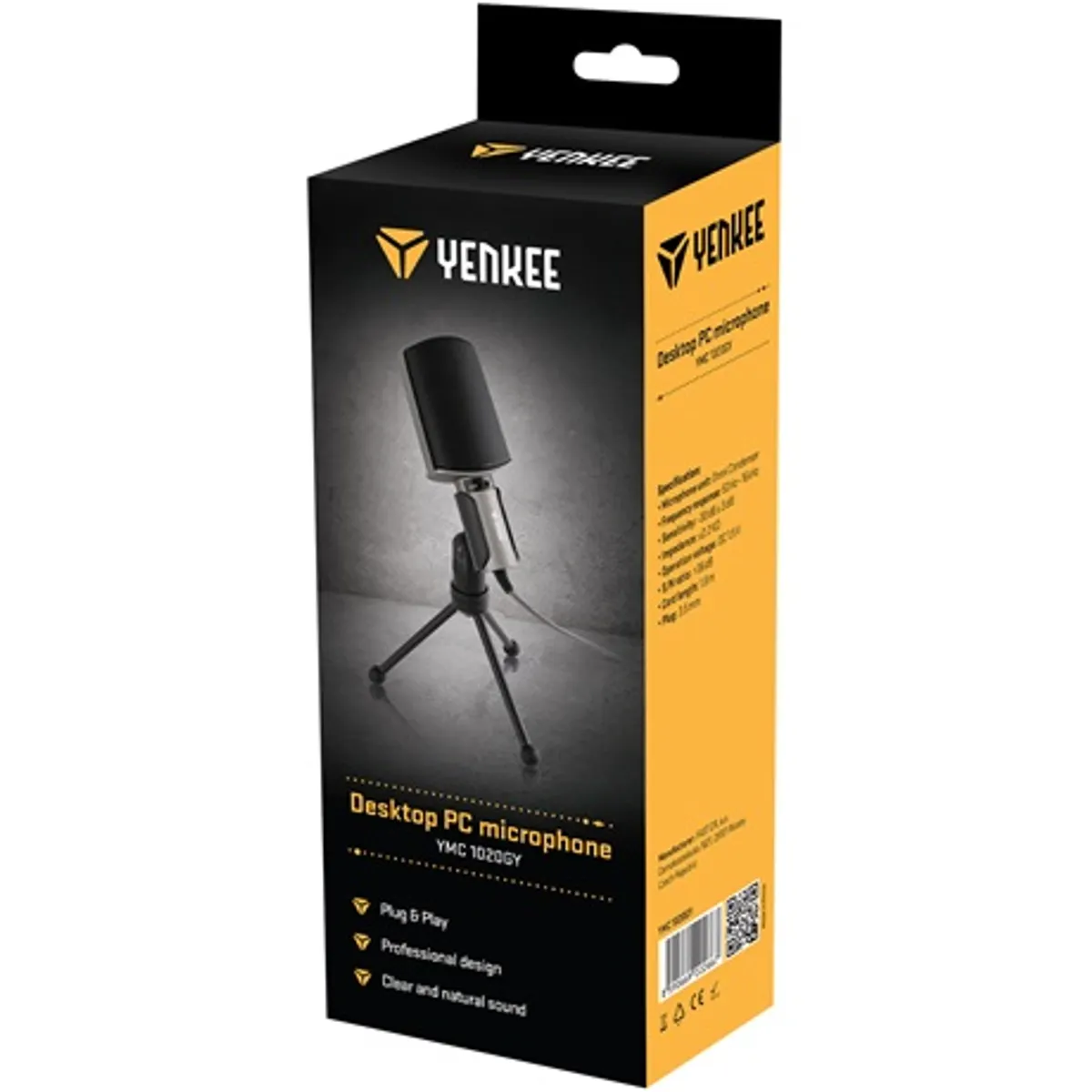 Yenkee YMC 1020GY Asztali pc mikrofon kondenzátoros mindenirányú 50 Hz - 16 kHz, -30 dB ±3 dB, 3,5 mm, 1,8 m #4
