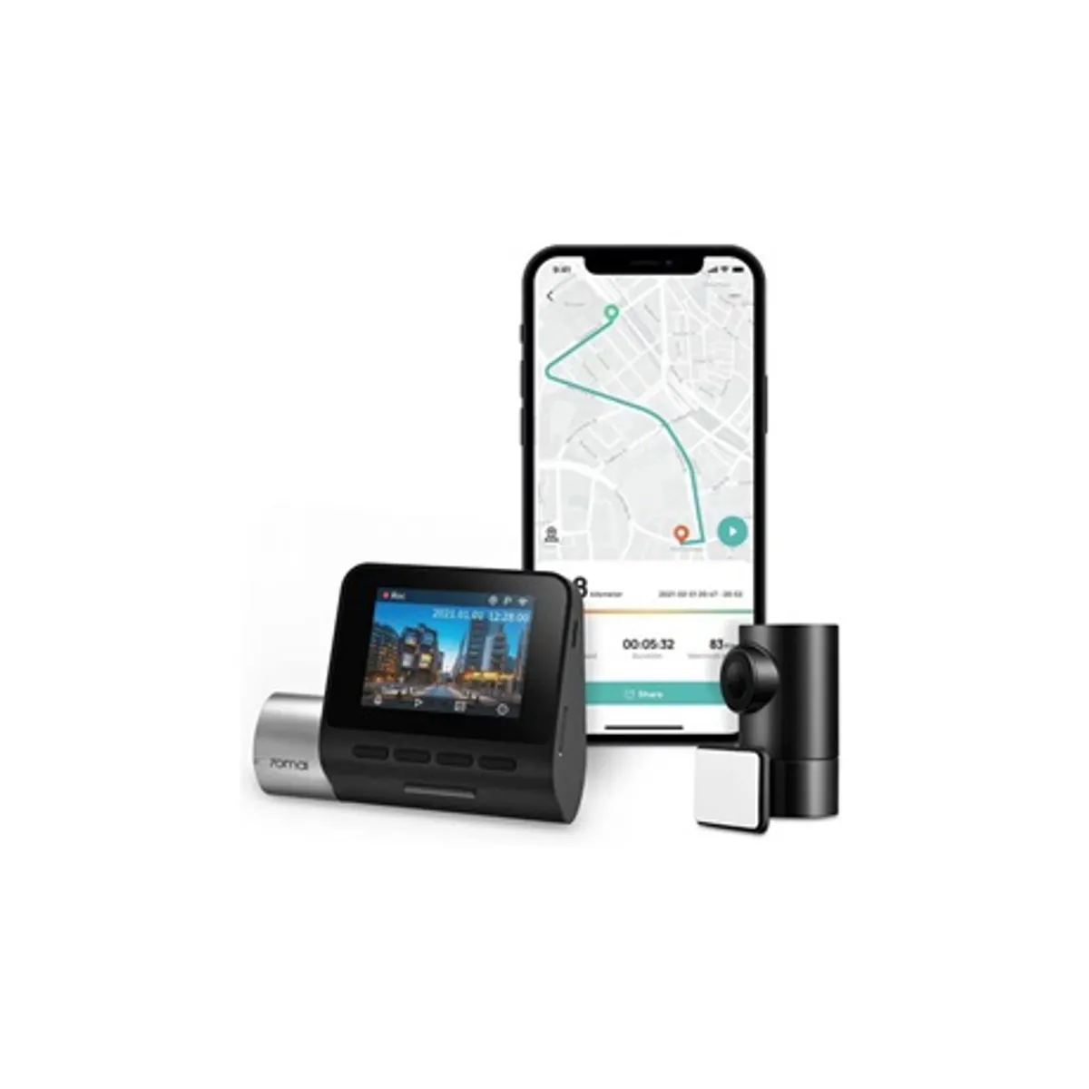70mai Dash Cam Pro Plus A500S RC06 Set 2" IPS kijelző elöl 1944P 1080P hátul GPS ADAS parkolás 24h #2