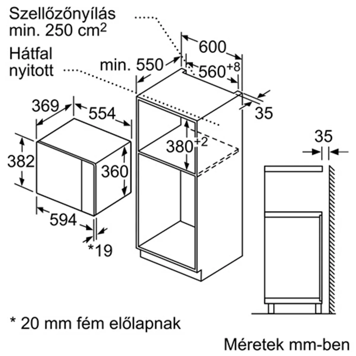 Bosch BFL554MB0 beépíthető mikrohullámú sütő 25 l 900 W AutoPilot 7 fekete #5