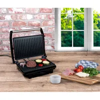 Alpina 25277 kontakt grill vörös 1000W beépített zsírfogó tálca tapadásmentes sütőfelület indikátor fény csúszásmentes talpak #8