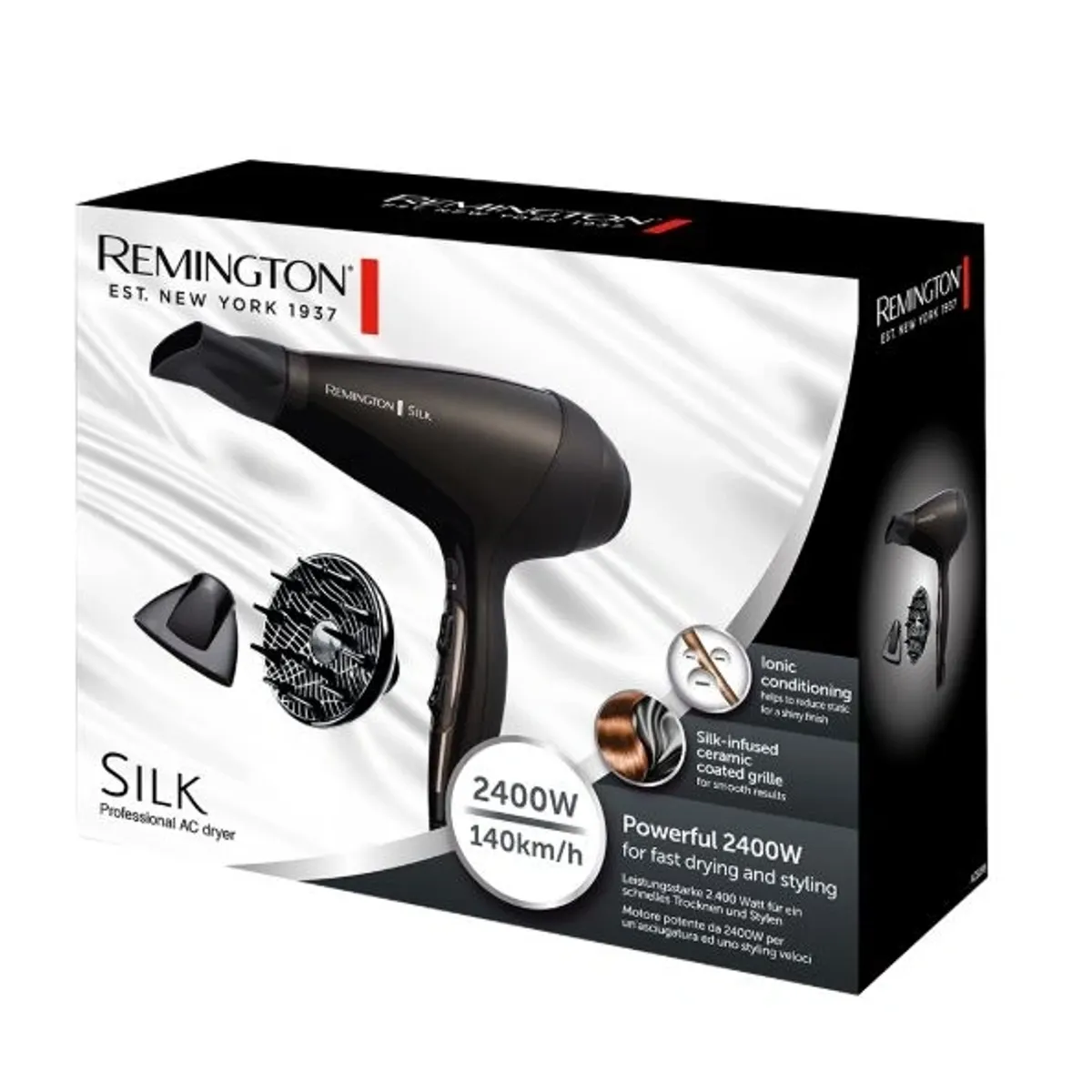 Remington AC9095 Silk hajszárító 2400W 140kmh ionos kondicionálás kerámia bevonatú rács Turbo Cold Shot diffúzor #4