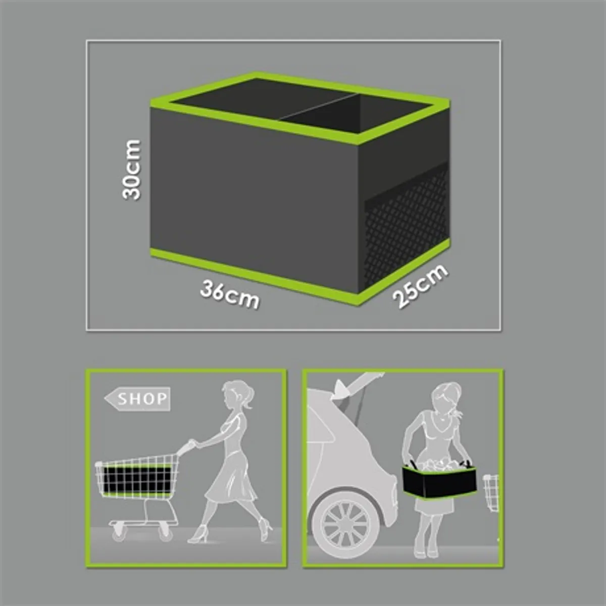 MNC 54924A csomagtartó rendszerező 36x30x25 cm fekete összecsukható 2 tárolórekesz oldalpánttal hálóval fogantyúval #3