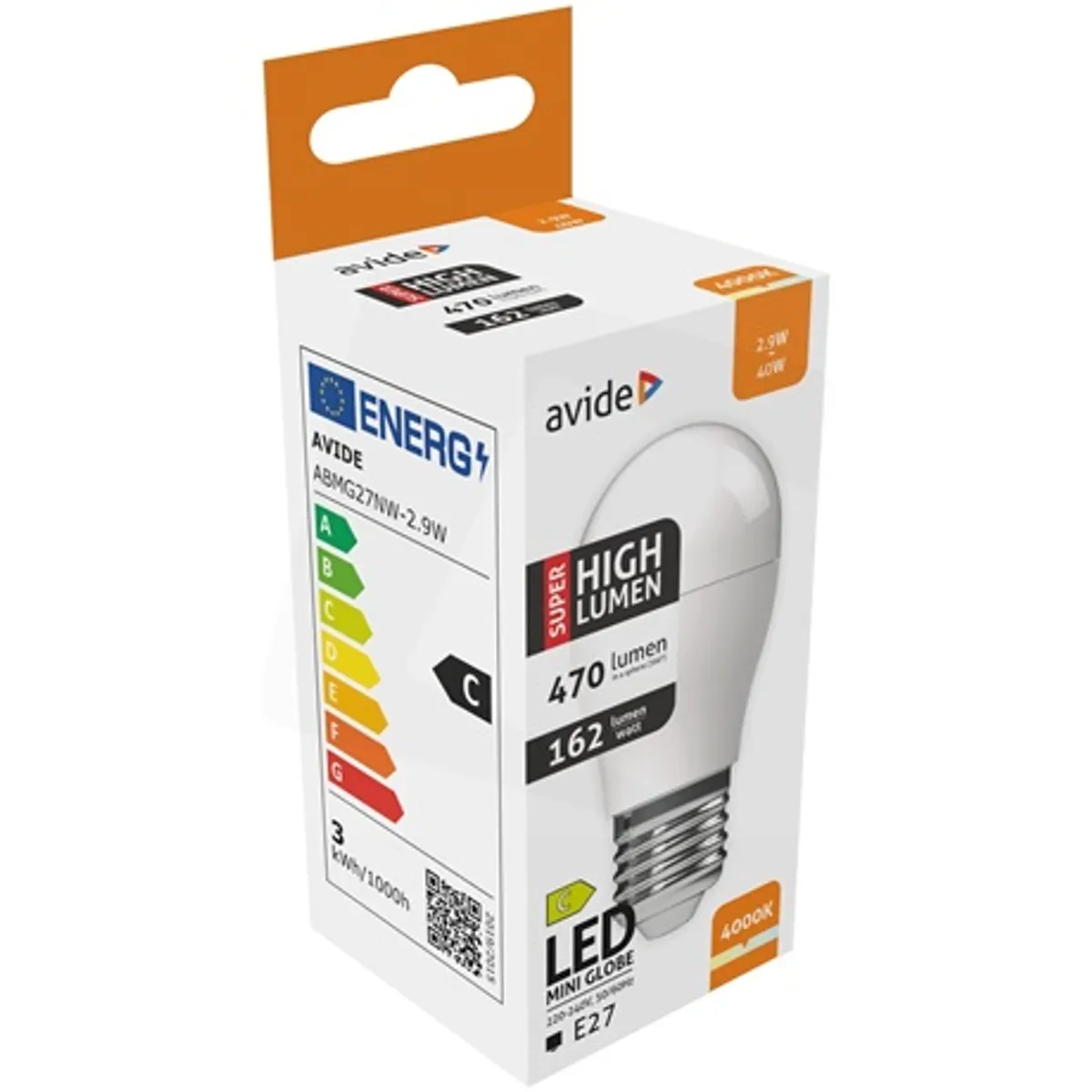 Avide ABMG27NW-2.9W Globe mini G45 NW 4000K E27 470 lm #3