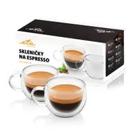 Eta 518091000 eszpresszó pohár duplafalú 80 ml 2 db boroszilikát üveg füles #2