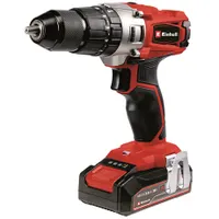 Einhell TE-CD 18-2 LI-I 22 Akkus ütvefúró-csavarozó Power X-Change 18 V 2-fokozatú 44 Nm 13 mm tokmány LED Softgrip 2,5 Ah akkumulátor gyorstöltő E-Box Basic 22 részes készlet #1