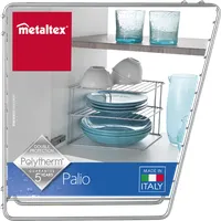 Metaltex MX364002 Palio sarok tányértartó két emeletes polytherm bevonatú rozsdaálló portaszító ezüst 25 x 25 x 19 cm #3