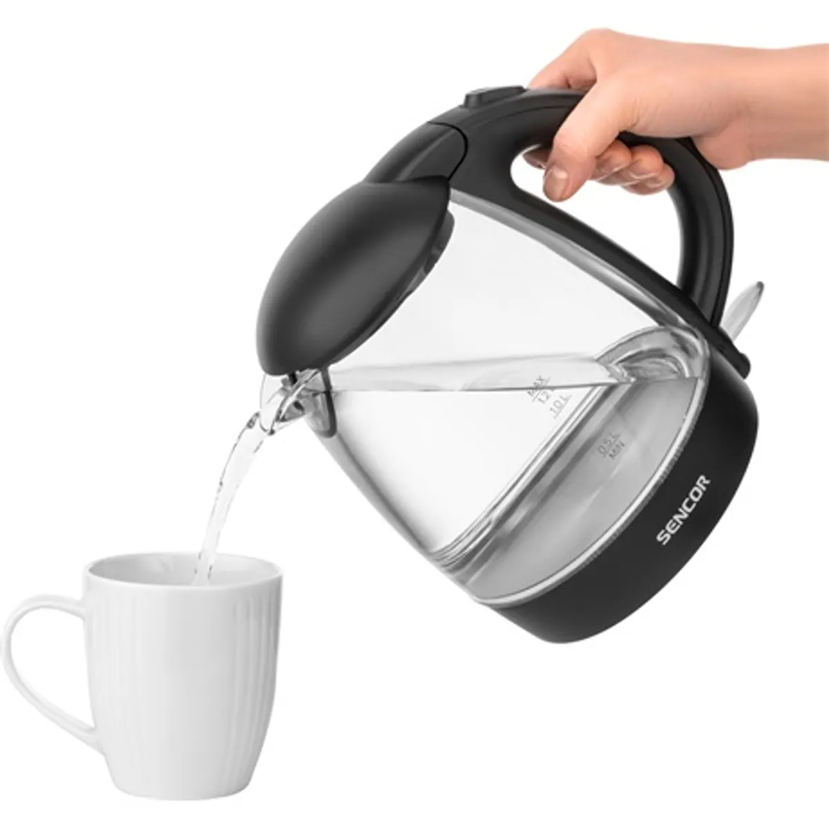 Sencor SWK2300BK vízforraló 1,2 l 2200 W vízszint jelző automatikus kikapcsolás hőálló boroszilikát #9