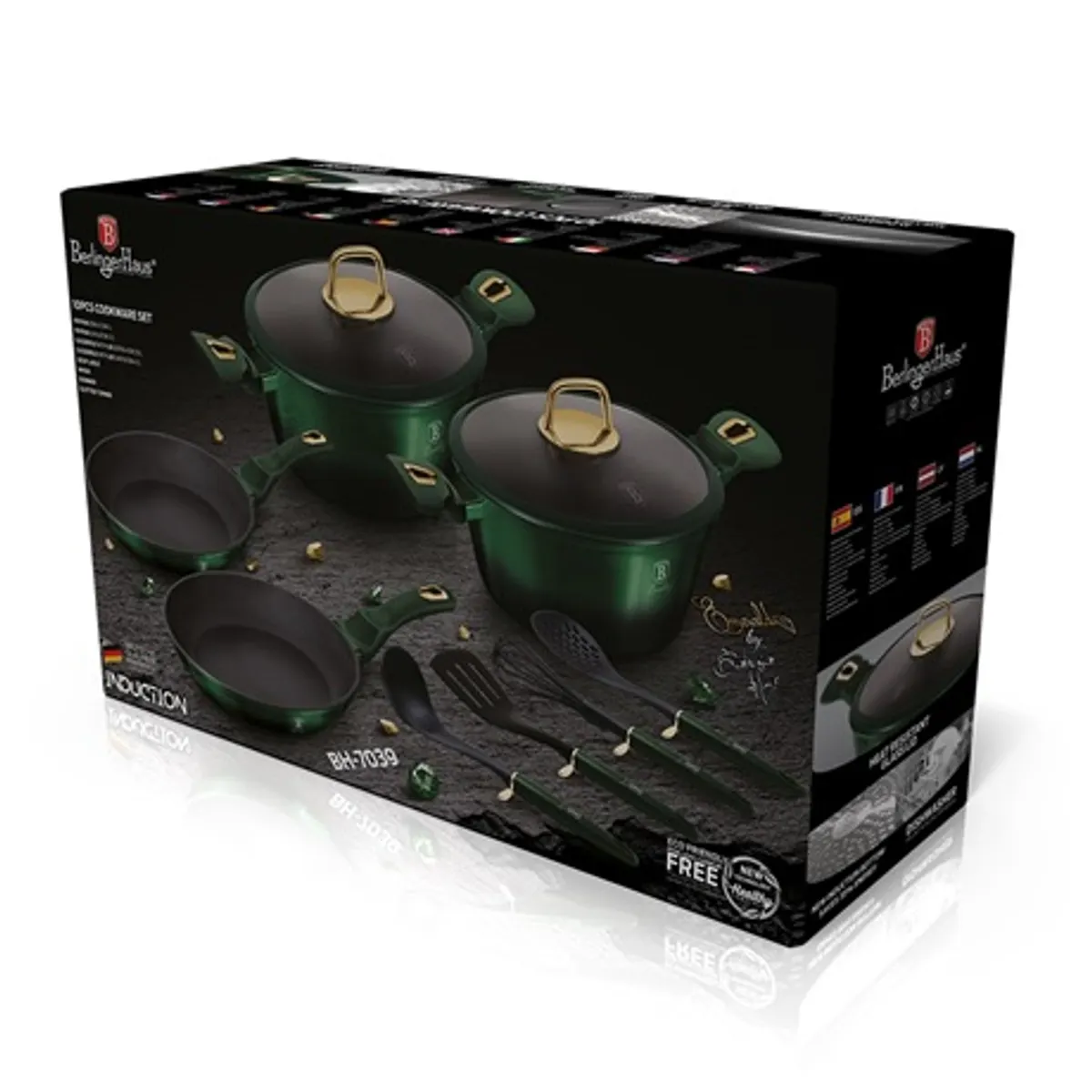 Berlinger Haus BH7039 Emerald Collection 10 részes edénykészlet kovácsolt alumínium 3 rétegű titán bevonat indukciós talp #2