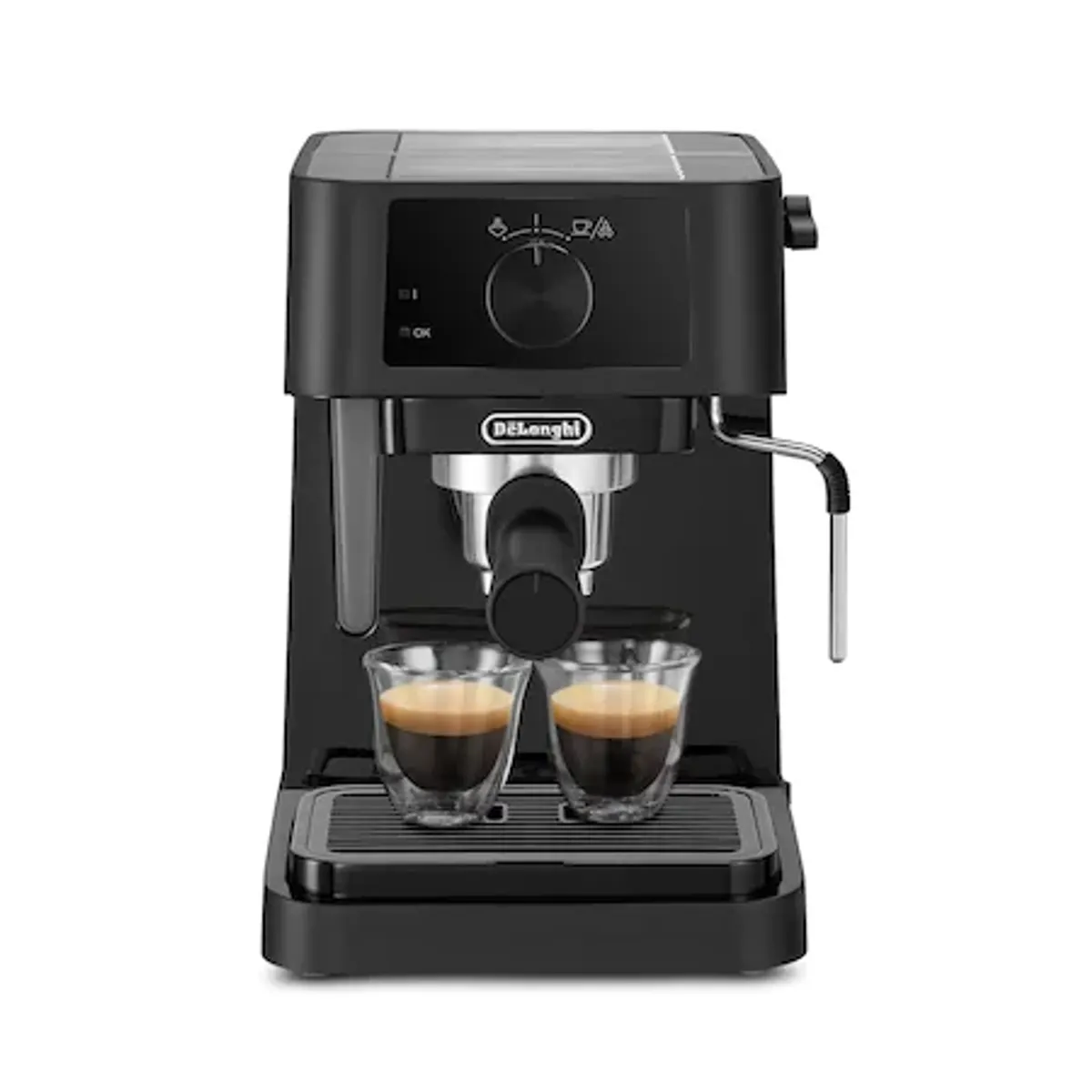 Delonghi EC235.BK eszpresszó kávéfőző 15 bar 1 l víztartály rozsdamentes acél bojler gőzkar ESE pod kompatibilis 1 és 2 adagos szűrők #2