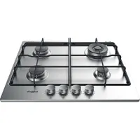 Whirlpool TGML 651 IX Beépíthető gázfőzőlap 4 gázégő metán mechanikus kezelőgomb rozsdamentes acél felület 58 cm szélesség #1