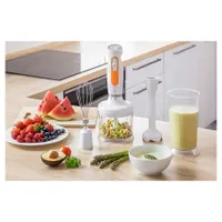 Sencor SHB4260WH-EUE3 botmixer szett 600 W 2 fordulatszám rozsdamentes pengék habverőfej 700 ml keverőedény 500 ml aprítóedény #9